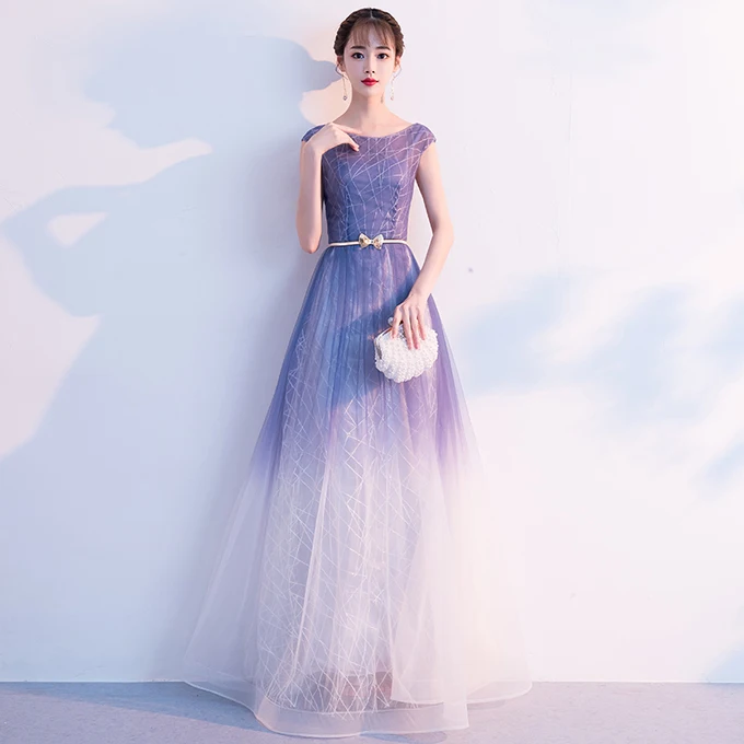 Suosikki, нежно-Фиолетовое длинное вечернее платье, для невесты, сексуальное, половина рукава, на шнуровке, сзади, тонкое, вечерние, для женщин, элегантное - Цвет: Многоцветный