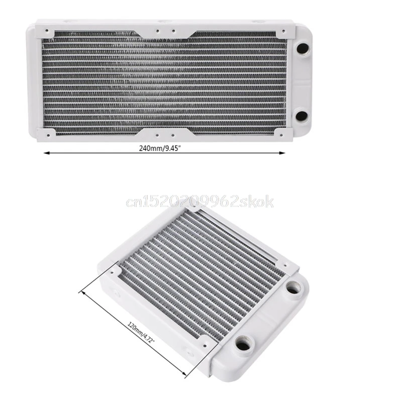

120/240mm Aluminum Computer Radiator Water Cooler 18 Tube CPU Heat Sink Exchanger Jy23 19 Dropship