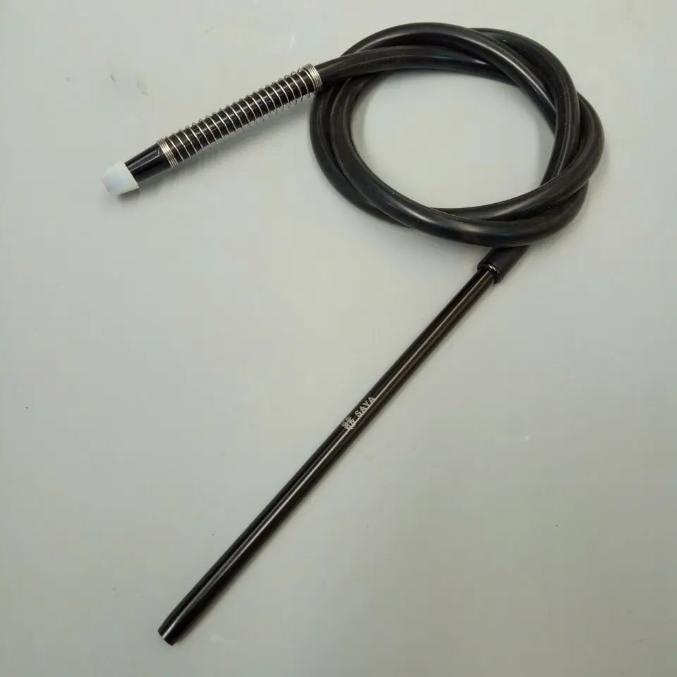 1,8 m SAYA shisha силиконовая трубка для кальяна с алюминиевым горлышком - Цвет: black