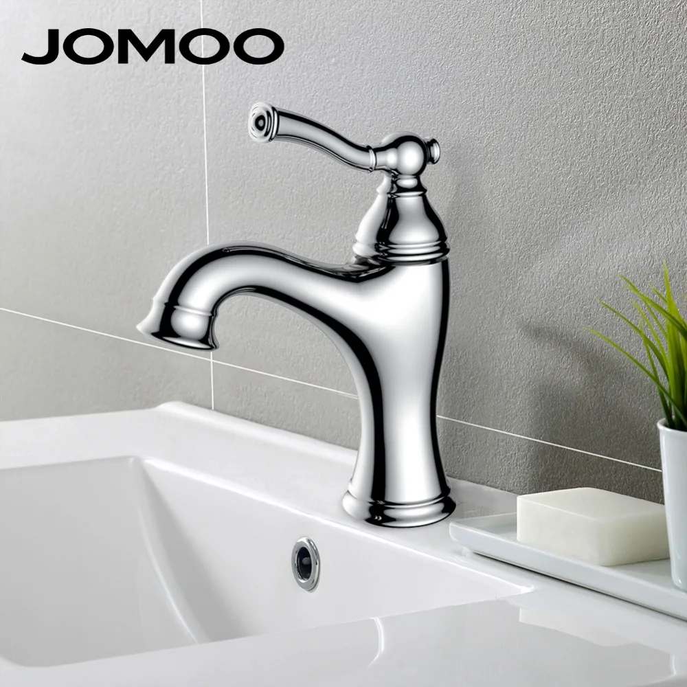 

JOMOO bathroom basin faucet deck mount lavatory basin mixer chrome single hole elegant desin brass sink faucet
