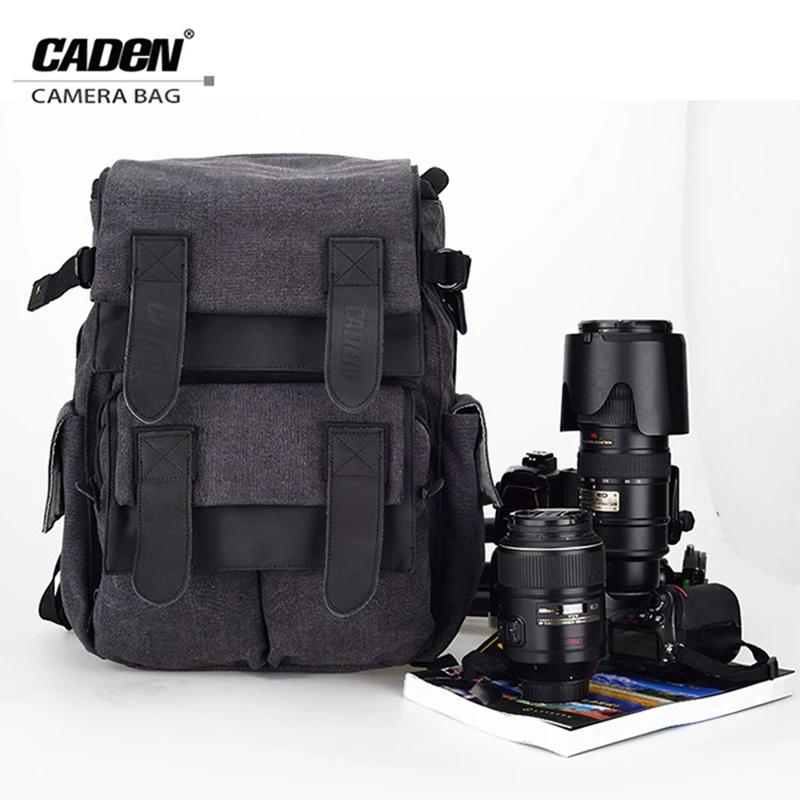 CADeN M5 Camera Bag Backpack Waterproof Canvas Gray Photo Video Carry