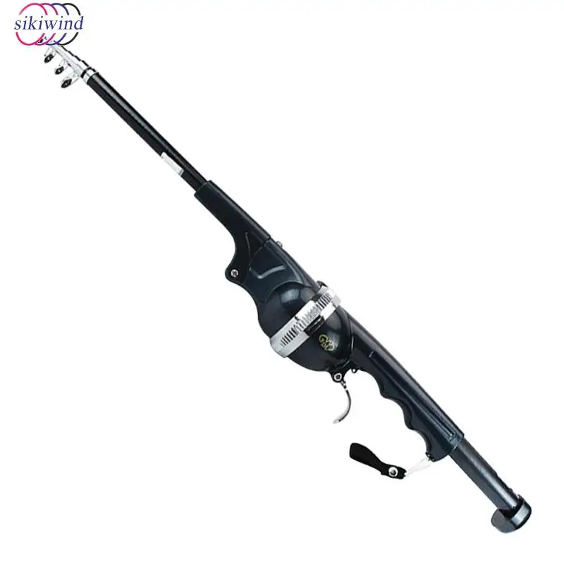 المحمولة جيب للطي تلسكوبي الصيد قضيب + بكرة كومبو خيط صنارة الصيد أعمدة الفولاذ المقاوم للصدأ السفر مصغرة قضيب الصيد أداة