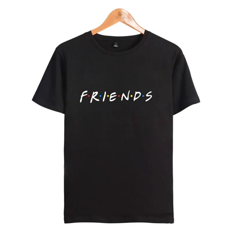Футболка с надписью FRIENDS Женская свободная футболка коротким рукавом и круглым