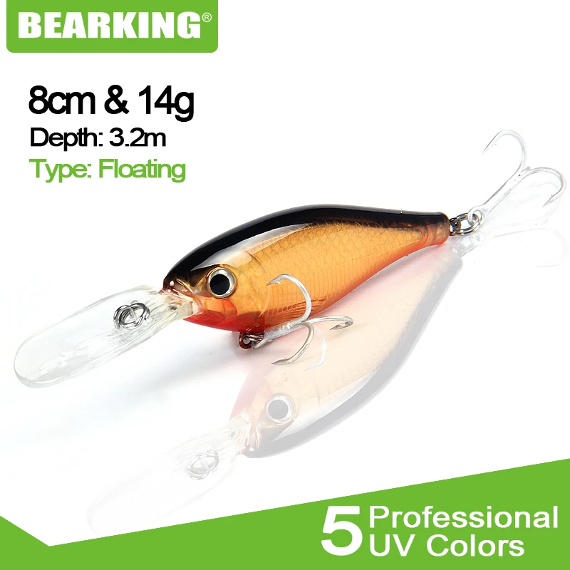 

Retail 2016 good fishing lures minnow,shad quality professional hard baits 8cm/14g,bearking HOT MODEL penceilbait crankbait