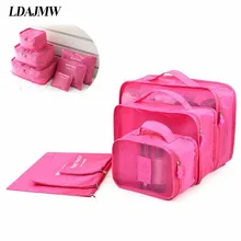 LDAJMW Hot 6PCS/Set Travel Cases Clothes Tidy Storage Bag Box Luggage Suitcase Pouch Zip Bra Cosmetics Underwear Organizer high quality waterproof travel bra underwear lingerie shoes travel bag box luggage suitcase pouch organizer handbag case