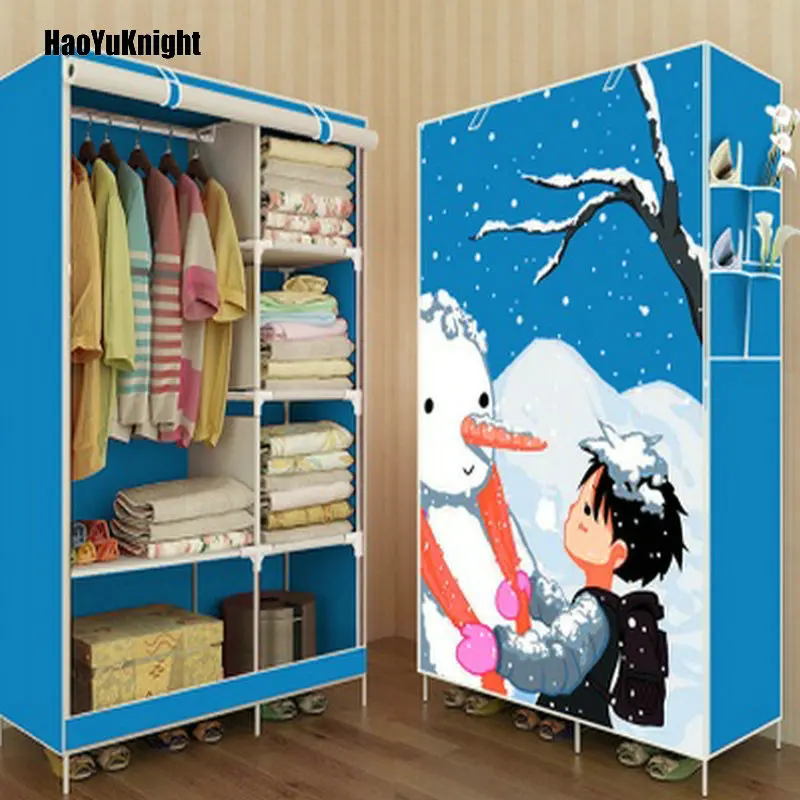 

HaoYuKnight When a quarter of the DIY wardrobe is non-woven folding Portable storage cabinet