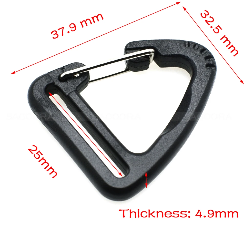 

5pcs 1''Plastic Buckles Hook Climbing Carabiner Hanging Keychain Link Backpack Strap Webbing 25mm