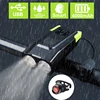 4000 mAh Luz de bicicleta impermeable con bocina USB recargable 800 lúmenes luz LED para bicicleta ciclismo lámpara frontal accesorios de bicicleta ► Foto 2/6