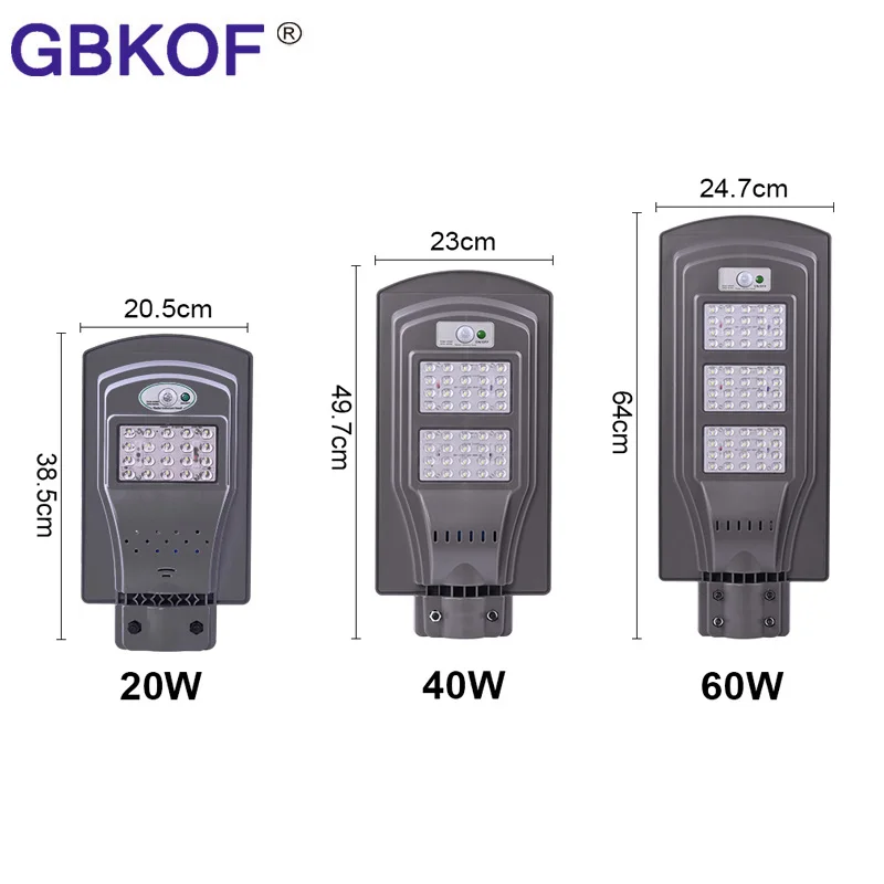 20 Вт 40 Вт 60 Вт светодиодный солнечный уличный светильник s Открытый водонепроницаемый IP65 PIR датчик светодиодный светильник 50 мм Интерфейс умный светильник 5 шт./лот