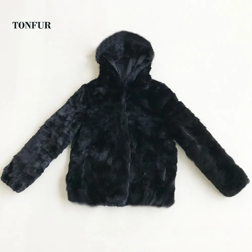 

2019 New TONFUR Brand Genuine Mink Fur Coat For Women Luxury Natural Mink Fur Jacket with hood and lining sr434