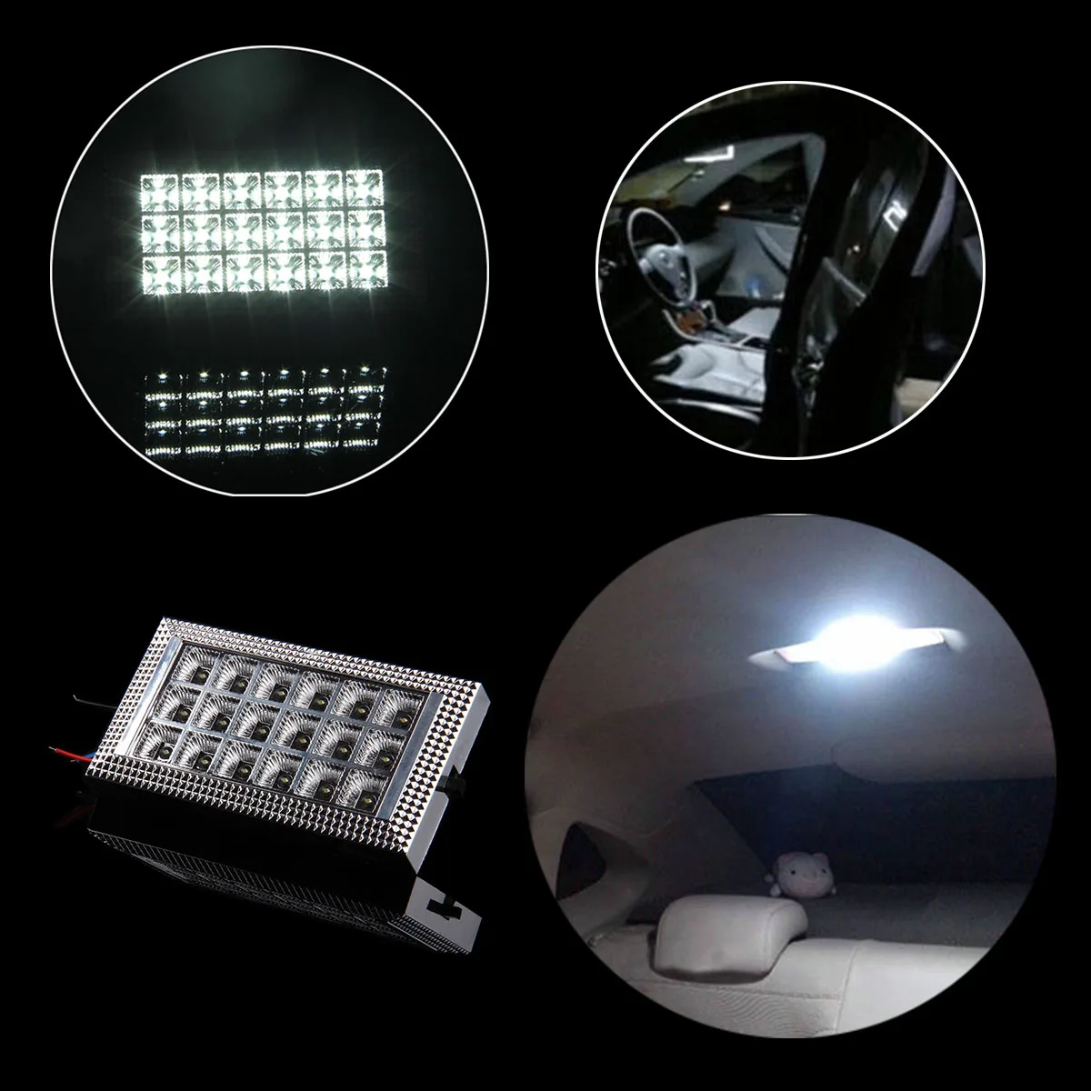 POSSBAY 18 LED Universal White Truck Car Auto Dome Roof Lamp Ceiling