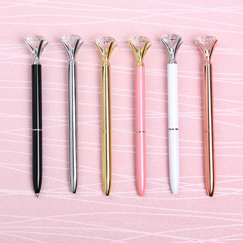 

1 pcs New Crystal Ballpoint Pen Fashion Girl 19 K Big Metal Crystal Diamond Wedding Celebration Birthday Advert Star Pen