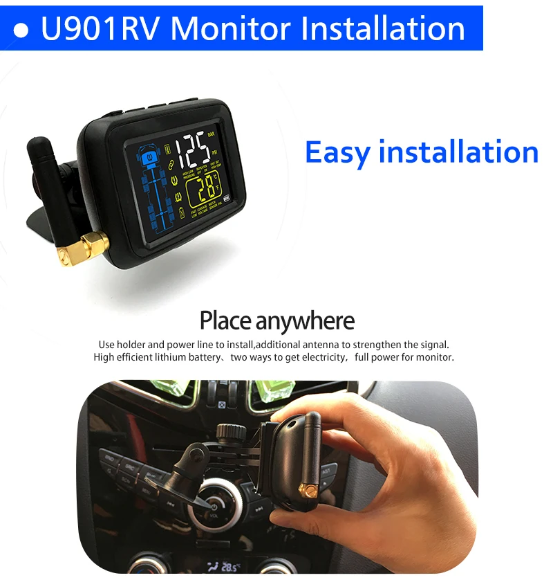[Genuine] Cars Trucks TPMS Wireless Tire Pressure Monitoring System 14 Sensors Trailer Trucks Dedicated Tire Pressure Alarm