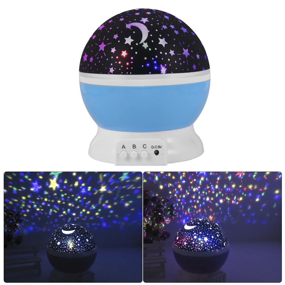 Room Novelty Night Light Projector Lamp Rotary Flashing Starry Star