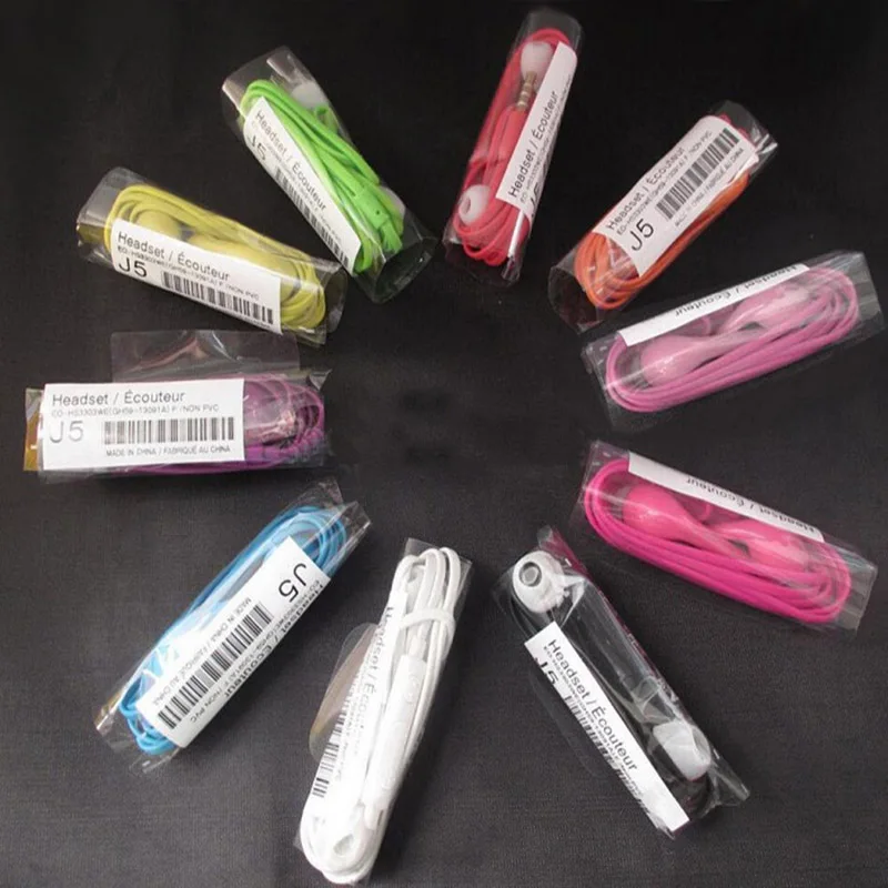 

wholesale 100pcs colorful J5 earphone With Volume Control & Mic For Samsung Galaxy S4 I9500/S3 I9300/ I9220 N7100 200pcs/lot