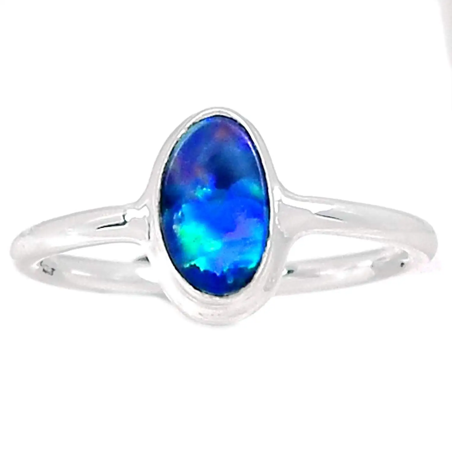 

Genuine AUSTRALIAN OPAL Ring 925 Sterling Silver Jewelry,USA Size :7.5, MHBAR3792