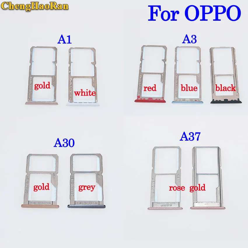 

ChegnHaoRan New for OPPO A1 A3 A30 A37 SIM Card Tray & SIM / Micro S-D Card Tray