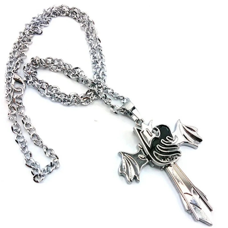 Аниме Сказочный хвост косплей серебряный крест крыло кулон ожерелье Guild marks аниме косплей подарок Игрушка коллекция экшн игрушки модели