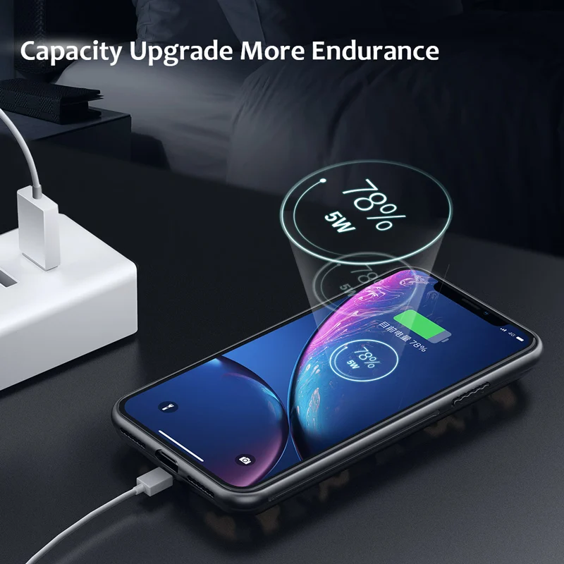 ROCK Magnetic Wireless Charger Back Clip Power Bank For iPhone XR 5000MAh External Portable Backup Battery Fast Charging Case ROCK Magnetic Wireless Charger Back Clip Power Bank For iPhone XR 5000MAh External Portable Backup Battery Fast Charging Case