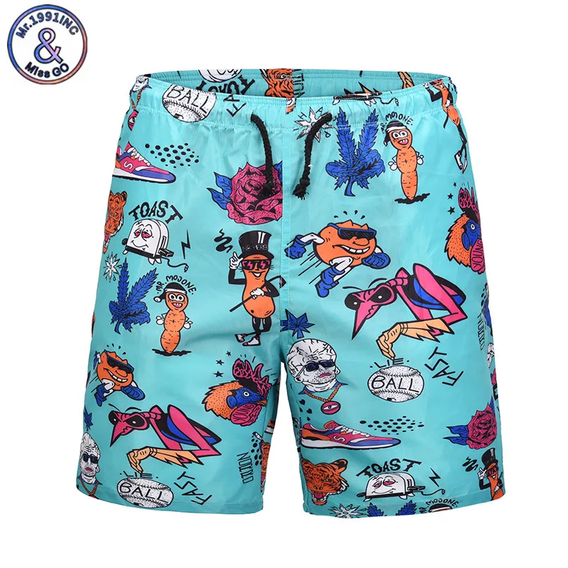 Mr.1991INC мужские шорты для женщин Лето мультфильм печатных хип хоп пляжные мужские купальник с шортами повседневное Бермуды