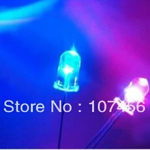 200 шт./лот 5 мм мигающий красный/синий флэш СИД(10000mcd) 5 мм мигающий красный/синий светодиод 5 мм круглый прозрачный