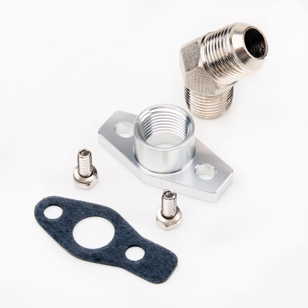 

Kinugawa Turbo Oil Return Flange Kit w/ Adapter 45Deg 1/2PT-8AN for Mitsubishi TD015~TD06