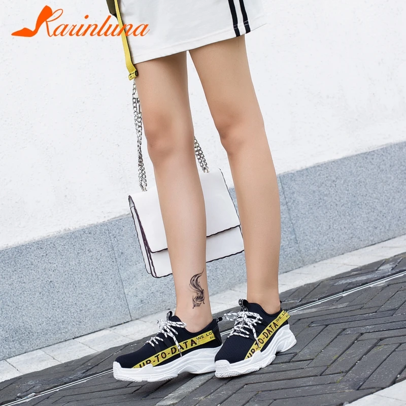 

KARINLUNA Plus Size 29-46 INS Hot Sale Letters Summer Women Platform Sneakers Ladies Breathable Tenis Shoes Woman Casual Flats