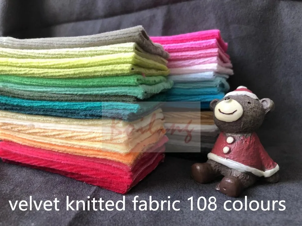 

1 Meter velvet knitted Fabric for Sewing children's Clothing,Bedding products,home clothes,house hold items,plush toy,dolls B