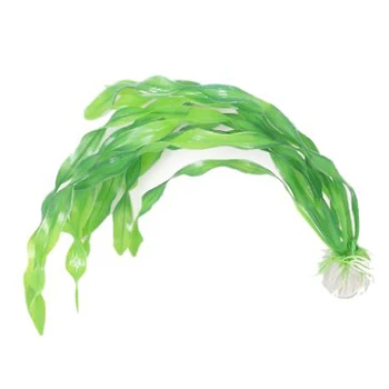 

30CM Plastic Aquarium Plants Ornament w/ Base for Fish Tank - Green Nontoxic and beautiful Designed with a ceramic base for