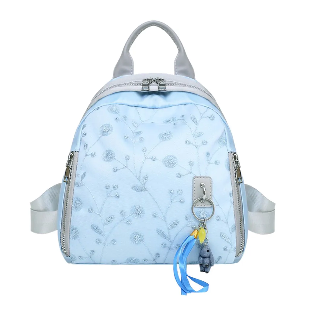 MUQGEW женский рюкзак, Одноцветный, модный, на молнии, высокая емкость, цветок, вязаный, мусор, кулон, напечатанный, дорожная сумка-мессенджер, рюкзак