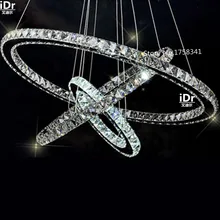 Stainless steel 3 Circles 65W LED K9 Crystal Chandelier Hot sale Diamond Ring Modern Pendant Lamp Stainless steel 3 Circles 65W LED K9 Crystal Chandelier Hot sale Diamond Ring Modern Pendant Lamp