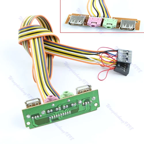 

PC Computer Case Front Panel USB Audio Mic Earphone Cable