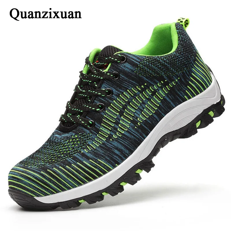 

Men Boots Steel Toe Work Safety Boot Breathable Anti-smashing Anti-puncture Construction Protective Footwear Slip-on Men Shoes