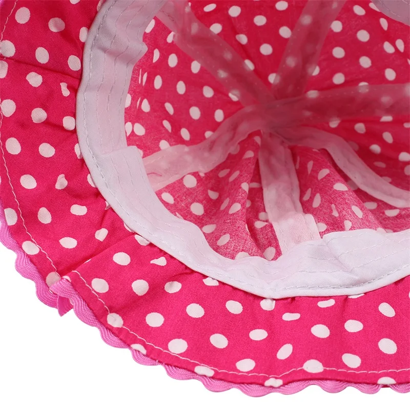 Dots Flower Baby Hat For Girls Polka Baby Girls Panama Hat Cotton Soft Sun Cap Summer Spring Bow Toddler Cap Baby Girls Clothing (9)