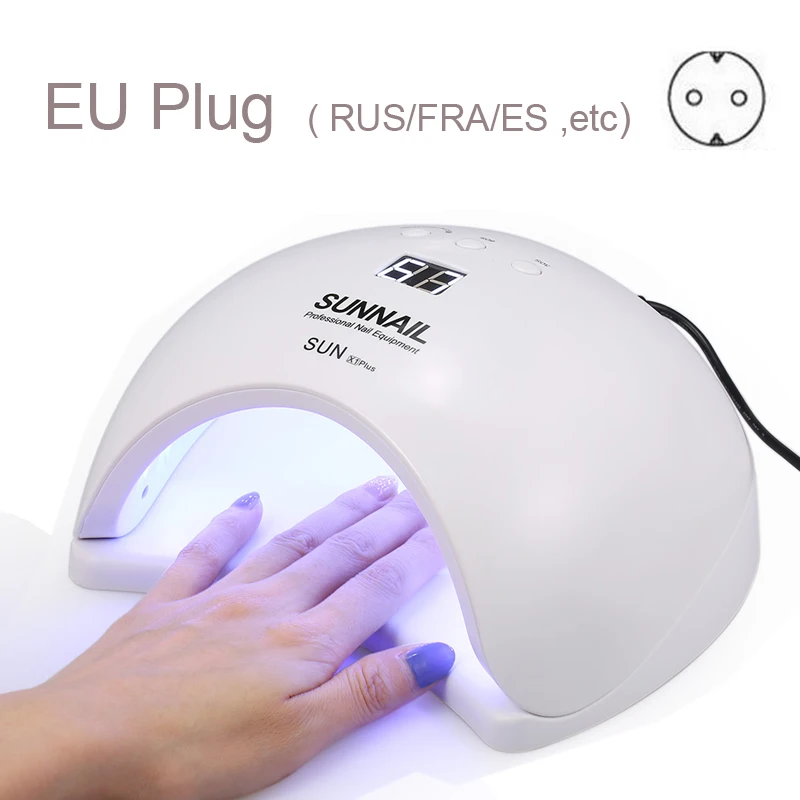 SUN X 54 Вт УФ-лампа для ногтей светодиодный ледяной светильник для ногтей гель-полирование ногтей сушилка для маникюра сушильная машина лампы все для гелевых ногтей искусство отверждения - Цвет: SUNX1 Plus EU  PLUG