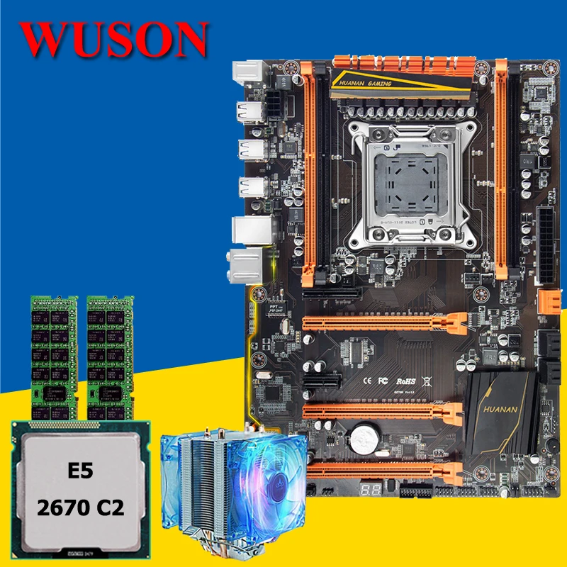 ^Cheap Discount motherboard bundle HUANAN ZHI deluxe X79 motherboard with M.2 slot CPU Intel Xeon E5 2670 C2 with cooler RAM 16G(2*8G)