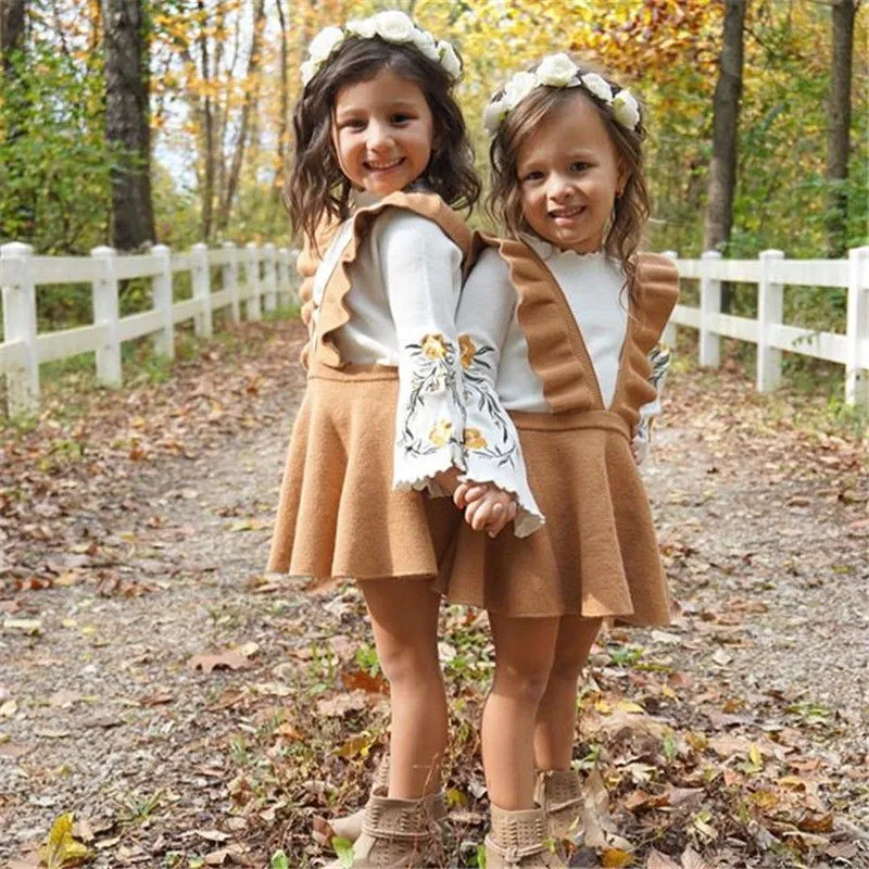 

Toddler Kids Baby Girls Princess Flower Dress Sleeveless Pleated Style Cute Mini Dress Strap Dresses For Little Ladies