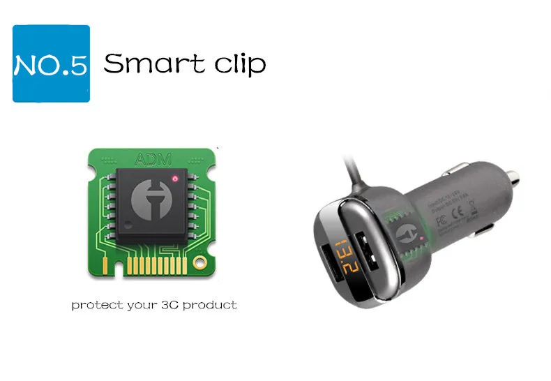 Интеллигентая(ый) автомобиль Зарядное устройство зарядное устройство для автомобиля с двумя портами USB ток Выход автомобиля-Зарядное устройство адаптер с светодиодный Дисплей для смартфона gps MP3 и т. д