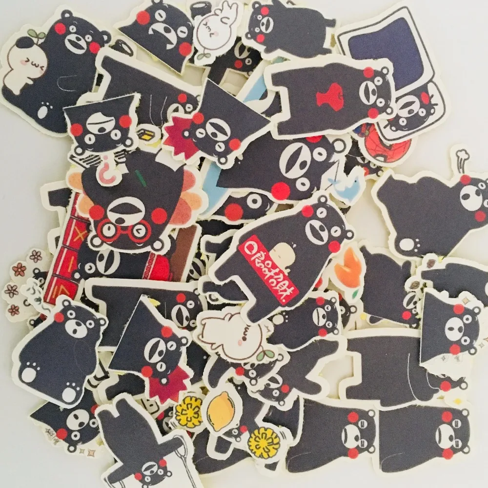 

50/100 PCS black bear Stickers Decoration DIY Ablum Diary Scrapbooking Gift For Children