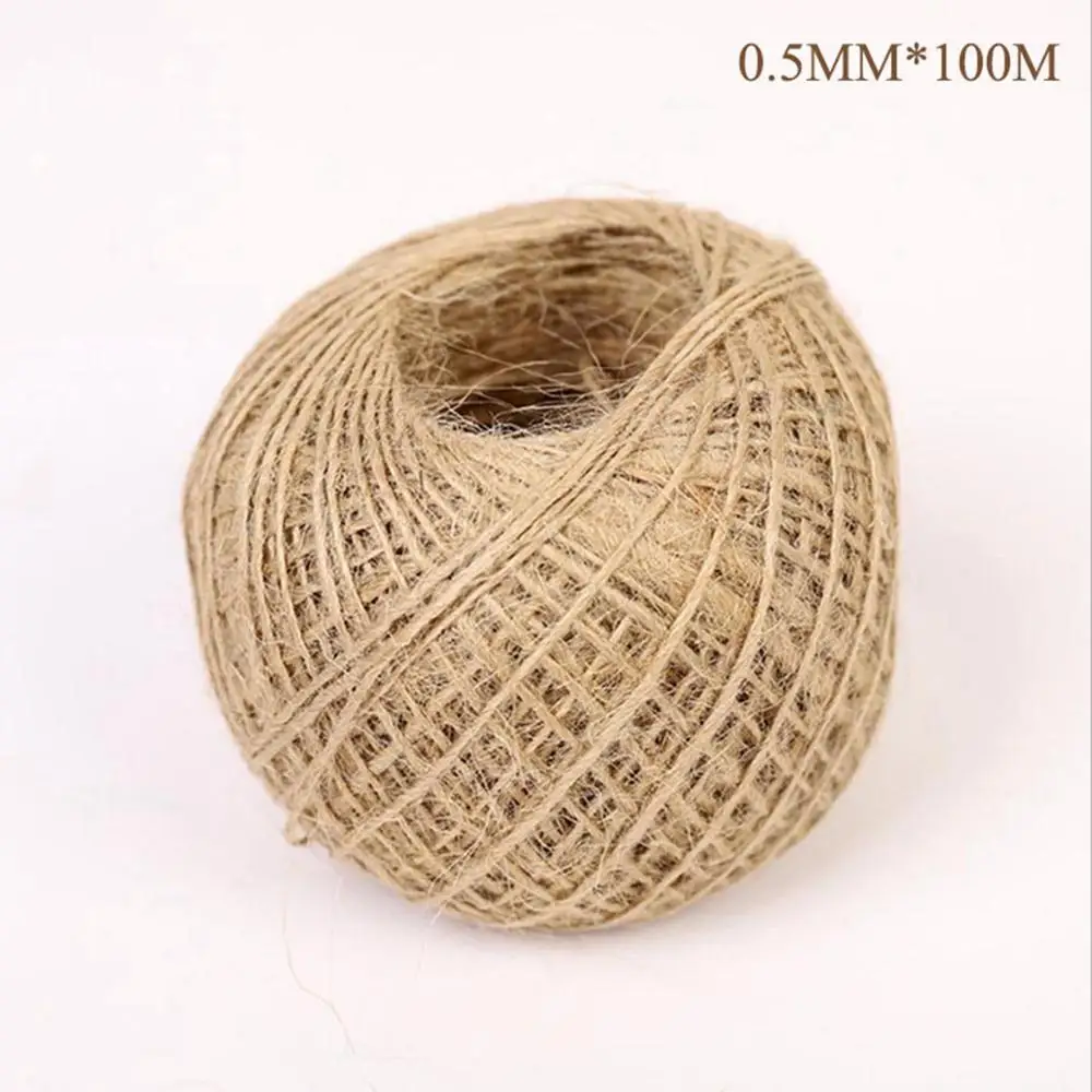 Taoup, 5 см* 2 м, Рубан, натуральный джут, фицелла, Toile De Jute, джутовая Мешковина, Juta, деревенский Свадебный декор, аксессуары, винтажные, для свадеб и мероприятий, сделай сам - Цвет: Rope 100m