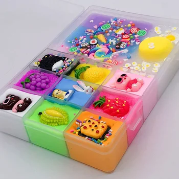 

Plasticine Stress Relieve Art Ten Grids Fluffy Slime Cute Cartoon Funny Craft Kids Toys DIY Decoration Non Toxic Gift