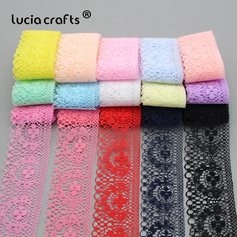 

10Yards Muti Options 4cm Lace Ribbons DIY Embroidered Net Lace Trim Ribbon Fabric For Sewing Handcraft Decoration R0601