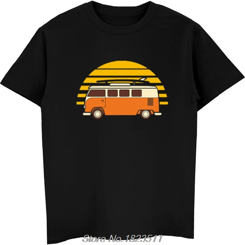 

Summer Style Fashion Sunset Van Men's T-Shirt - Beach Camps German Car Combi Bus Surfs Tee Shirt Harajuku Streetwear