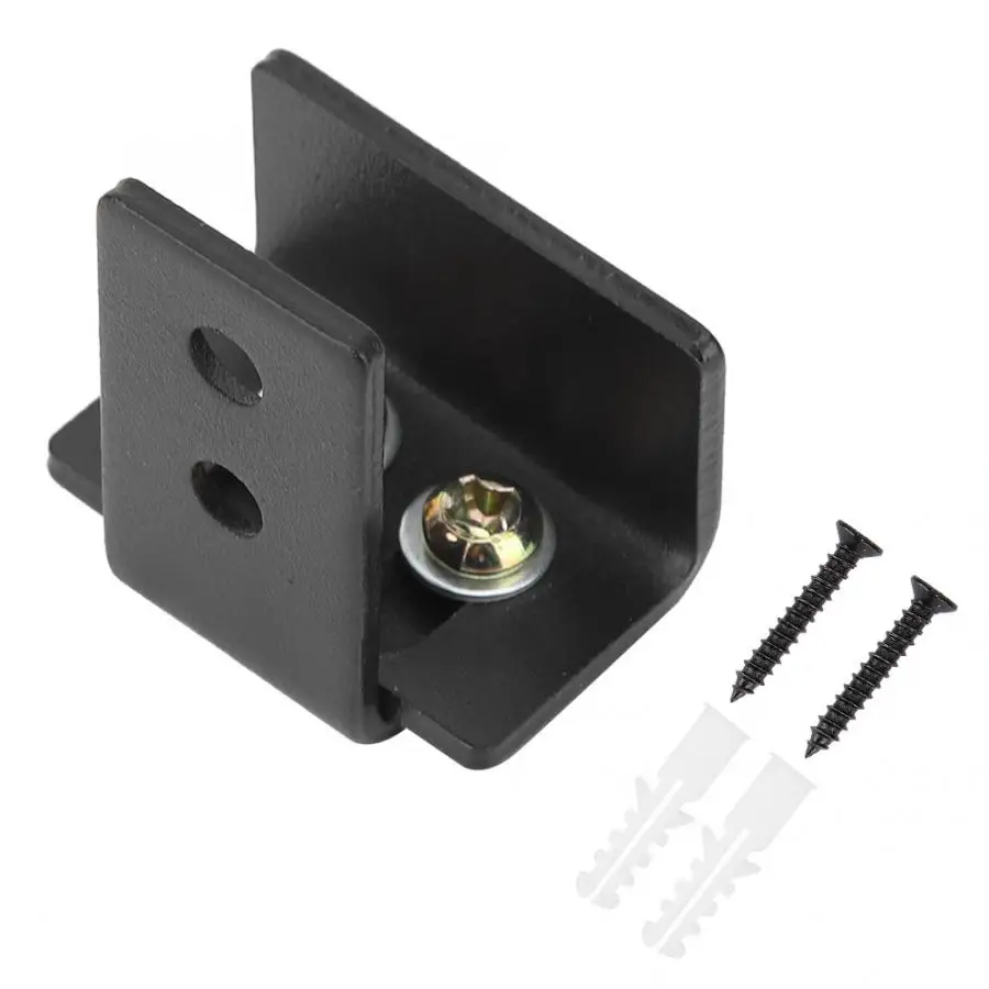 

Black 45*27*48mm Carbon Steel Barn Door Hardware Moving Sliding Bottom Floor Wall Guides With Screws