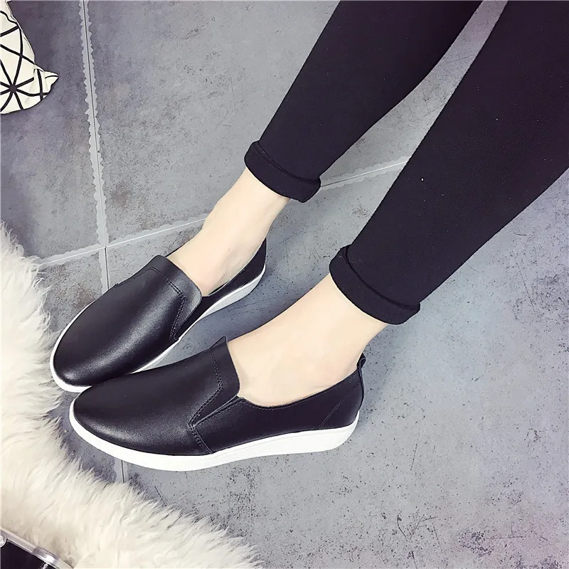 

Shoes women 2018 Genuine Leather Hot sale Flats Shoe Fashion Casual Slip On Soft Loafers Spring Autumn Female Driving Shoes