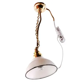 

ABWE 1/12 Dollhouse Miniature 12V Lamp Light Furniture (Color: Golden & White)