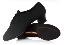 Chaussures de danse latine pour hommes, semelles à deux points pour adultes, souliers de danse souples en tissu Oxford, talon 4.5cm