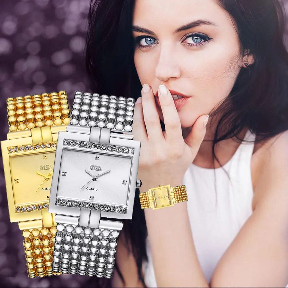 

New Women Watches Bracelet Clocks Stainless Steel Quartz Watch Luxury Elegant Ladies Crystal Rhinestone Dress Wristwatch Relogio