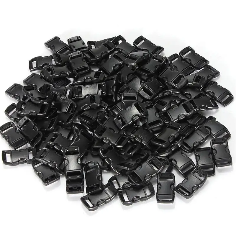 Plastic Buckle 100 pcs 3/8" Contoured Curved Side Release for Paracord Bracelet