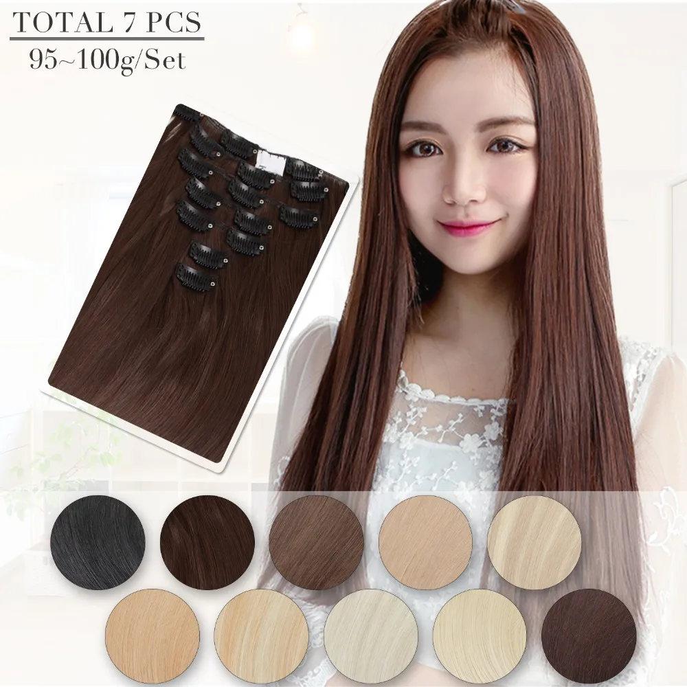 

Neitsi 22'' 7Pcs/Set Straight Clip in Synthetic Hair Extensions 1001#